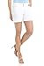Rekucci Women's Ease into Comfort Stretchable Pull-On 5 inch Slimming Tab Short (10, White)