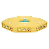 3 Way Audio Video AV RCA Switch Switcher Splitter+Cable