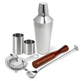 from BAR@drinkstuff Manhattan Cocktail Shaker Set by BAR@drinkstuff | Home Cocktail Set with Manhattan Cocktail Shaker, Hawthorne Cocktail Strainer, Muddler, Twisted Mixing Spoon, 25ml Thimble Bar Measure & 50ml Thimble Bar Measure