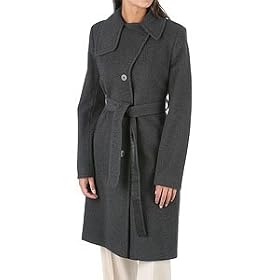 DKNY Wrap Coat with Leather Belt by DKNY
