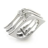 Rhodium Ring with Clear CZ - Size 5-10 - .60ct.