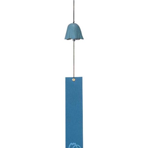 南部鉄器 風鈴 花 (藍短冊) 緑青 27675 