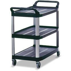 RUB409100BK - Mobile Utility Cart, 300 lb. Cap, 40-3/5x20x37-4/5, BK