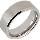 Comfort Fit Dura Tungsten Beveled Band with Satin Center 8.3mm Size 7, 7.5,8, 8.5, 9, 9.5, 10, 10.5, 11, 11.5, 12, 12.5, 13, 13.5, 14