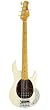 Ernie Ball Music Man Classic Collection StingRay 5 String Bass - Single Humbucker Classic White Finished Birdseye Maple Neck Shell Pickguard