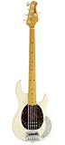 Ernie Ball Music Man Classic Collection StingRay 5 String Bass - Single Humbucker Classic White Finished Birdseye Maple Neck Shell Pickguard