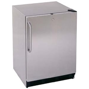 Summit FF6keypadCSSGoldVein Gold Vein Fully Wrapped Stainless Steel Keypad Locking Compact Refriger
