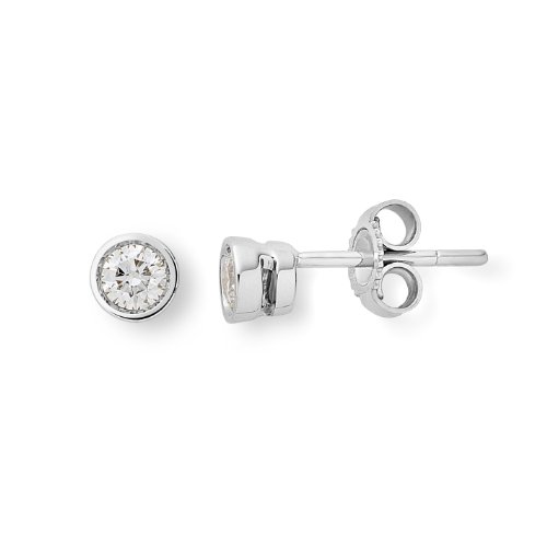Miore Damen Ohrstecker  14 Karat (585) Wei&szlig;gold 2 Brillanten zus. 0,10 ct H/VS M1009B Preisvergleich