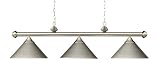 Landmark 168-SN Casual Traditions 3-Light Billiard Light, 15-Inch, Satin Nickel with Metal Shades