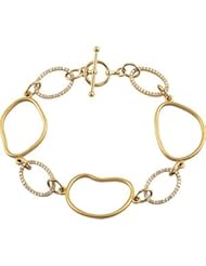 Open Silhouette Bracelet 14K Yellow Complete With Stones 08.00 Inches White Brc741