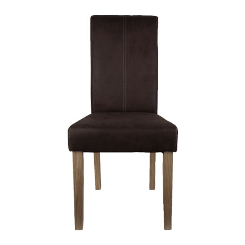 Ambientehome 53105 2-er Set Stuhl, Wildlederoptik braun