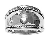 Polished Ring With Rope Border