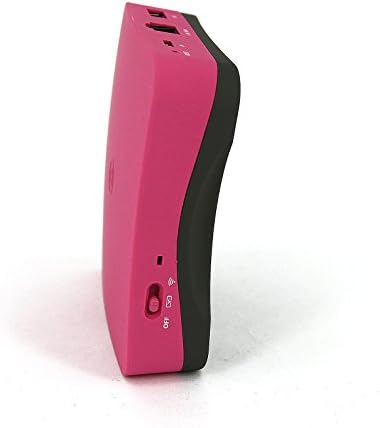 Power Trend Wireless Media Drive (SD, SDHC, SDXC, USB Reader) Router and 6600mAh Power Bank (Fluorescent Pink External Battery with 2.5A Output)