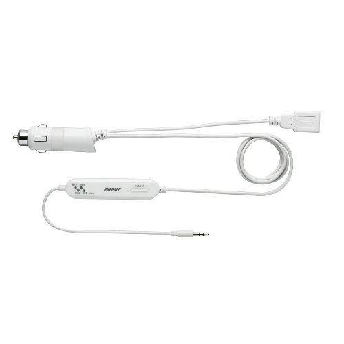 バッファローコクヨサプライ BUFFALO FMトランスミッター miniプラグ USB充電 低ノイズ設計 ホワイト BSFM12WH