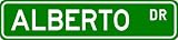 ALBERTO Street Name Sign ~ Personalized Family Lastname Sign ~ Gameroom, Basement, Garage Sign