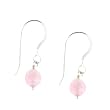 Anna Perrone Rose Quartz Earrings finished with .925 Sterling Silver