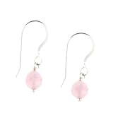 Anna Perrone Rose Quartz Earrings finished with .925 Sterling Silver