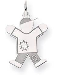 14k White Gold Kid Charm