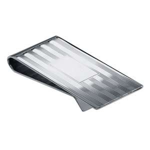 Sterling Silver Engraveable Striped Money Clip