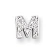 Sterling Silver CZ Initial M Slide