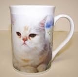 607742F Coffee Mug White Tabby Cat 4in