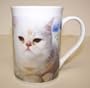 607742F Coffee Mug White Tabby Cat 4in