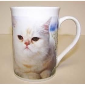 607742F Coffee Mug White Tabby Cat 4in by Cat Supplies
