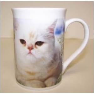 607742F Coffee Mug White Tabby Cat 4in by L R International Inc