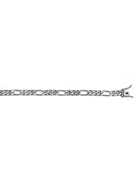 CleverEves 14Kt White Gold Figaro 6.2mm Bracelet