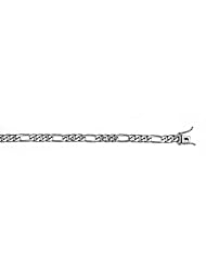 CleverEves 14Kt White Gold Figaro 6.2mm Bracelet