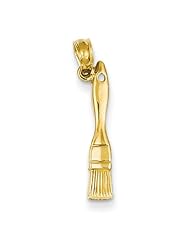 14K Yellow Gold 3-D Paint Brush Pendant