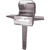 Fire Magic Charcoal Grills 24 Inch Legacy Smoker Grill On In-Ground Post