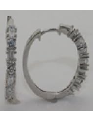 CZ PAVE HUGGY HOOP EARRING