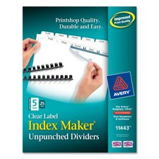 Avery Consumer Products Products - Index Maker, Laser, Unpunched, 8-Tab, White, 25-Set - Sold as 1 BX - Personalize your tab titles and create dividers that look professionally printed. Unpunched dividers are designed for use with comb and thermal binding