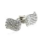 Clear Crystal Wave Cufflinks with Platinum Overlay