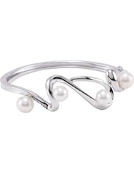 Freshwater Cultured Pearl Bangle Bracelet in Sterling Silver