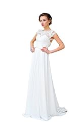 Summer Empire   Waistline Chiffon Sheer Pleated Applique  Wedding Dress  with a Brush/Sweep Train  With Ruffles