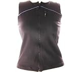 Body Up Women's Piped Linea Vest Sleeveless Top,Black/Pink,S
