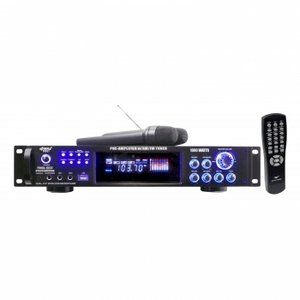 Pyle PWMA1003T 1000W Hybrid Pre Amplifier with AM/FM Tuner/USB/Dual Wireless Mic