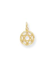 10k Yellow Gold Star of David Charm - Religious Jewelry