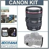 Canon EF 24-105mm f/4L IS USM AF Wide Angle Telephoto Zoom Lens kit,Canon U.S.A. Warranty with Tiffen 77mm Wide Angle Filter Kit, Lens Cap Leash, Professional Lens Cleaning Kit,