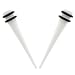 No Piercing Required - High Quality White Acrylic Fake Tapers - Imitation 2G with "O" Rings- Very Strong Magnets - Sold as a Pair