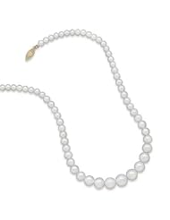 Sterling Silver 17 Inch 5mm - 11mm Cultured Freshwater Pearl Necklace