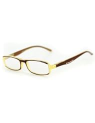 Health and Beauty: "Orlando" Modern Rectangular Reading Glasses w/ Faux Crystals by Ritzy Readers (Brown +1.00) - Aloha Eyewear