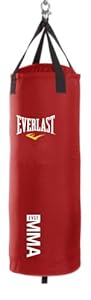 Everlast 70-Pound MMA Poly Canvas Heavy Bag (Red)