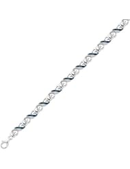 Diamond and Blue Diamond Heart Bracelet 1/4ctw
