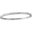 14K White Gold Diamond Bangle Bracelet - 0.65 Ct.
