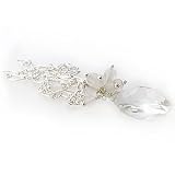 Image of Kutuu Handmade Crystal and White Jade Teardrop Necklace March Birthstone