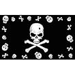 Pirate Flag -Skull & Bones with Border