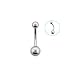 Titanium G23 Silver Belly Button Bar Navel Banana Ring 14g 12mm